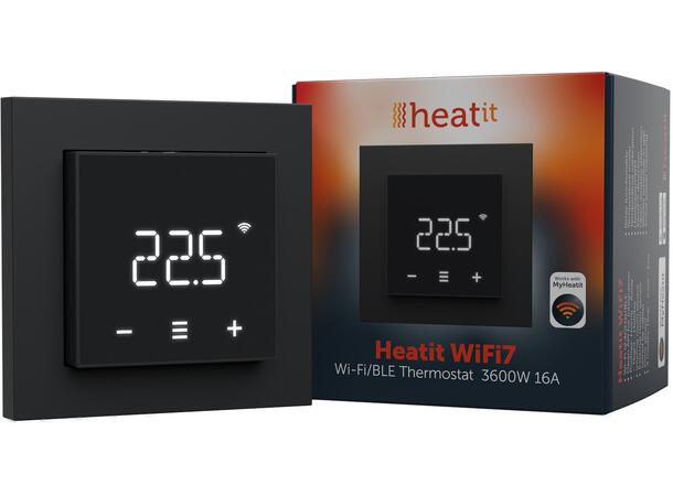 Heatit WiFi7  Sort Matt Wi-Fi/BLE termostat  3600W  16A