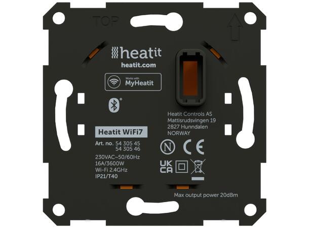 Heatit WiFi7  Sort Matt Wi-Fi/BLE termostat  3600W  16A